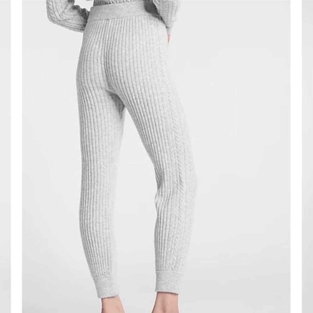 Express Light Gray Ribbed Joggers - Picture 3 of 11